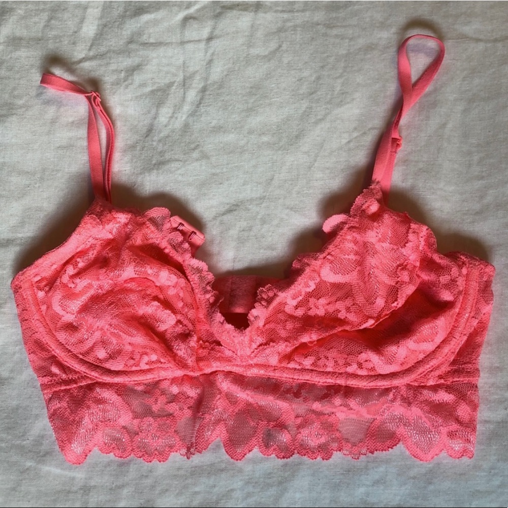 Bright Coral Bralette with Clasp